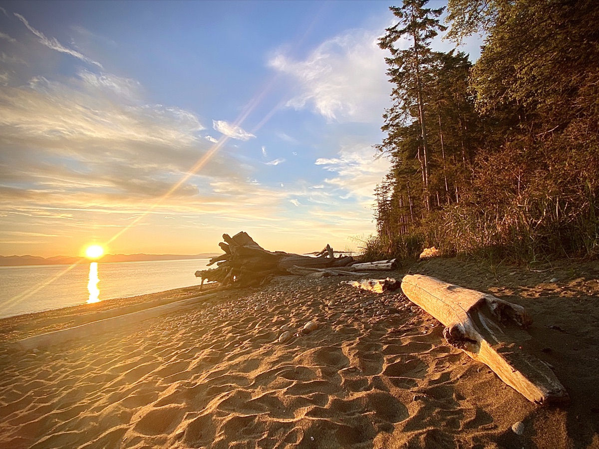 Parksville coastline at sunset